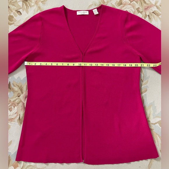 XL magenta pink cardigan by Valerie Stevens - Picture 4 of 8